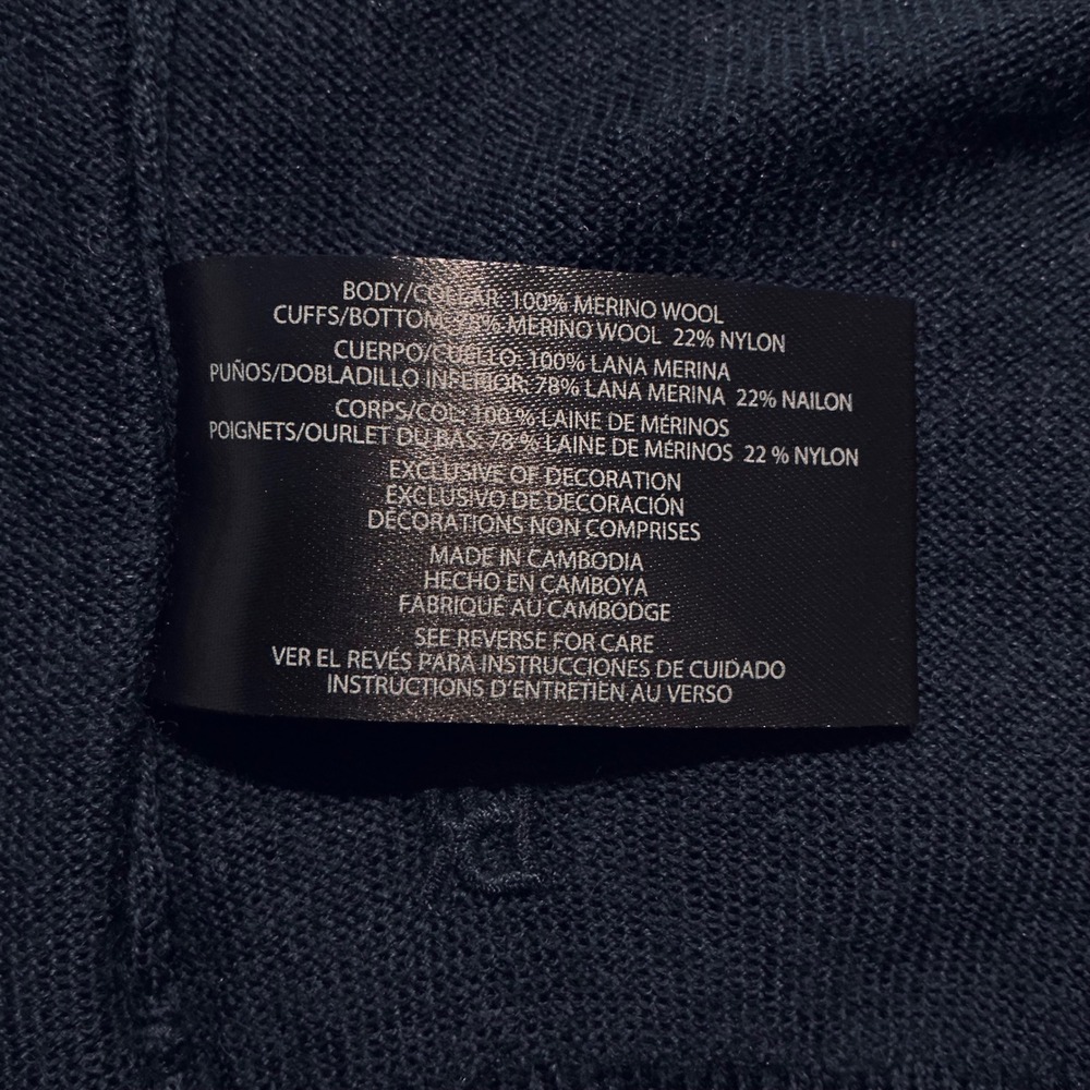 Banana Republic Merino Wool Sweater Men's XXL Navy Crew Neck Lightweight NWT - Picture 6 of 7